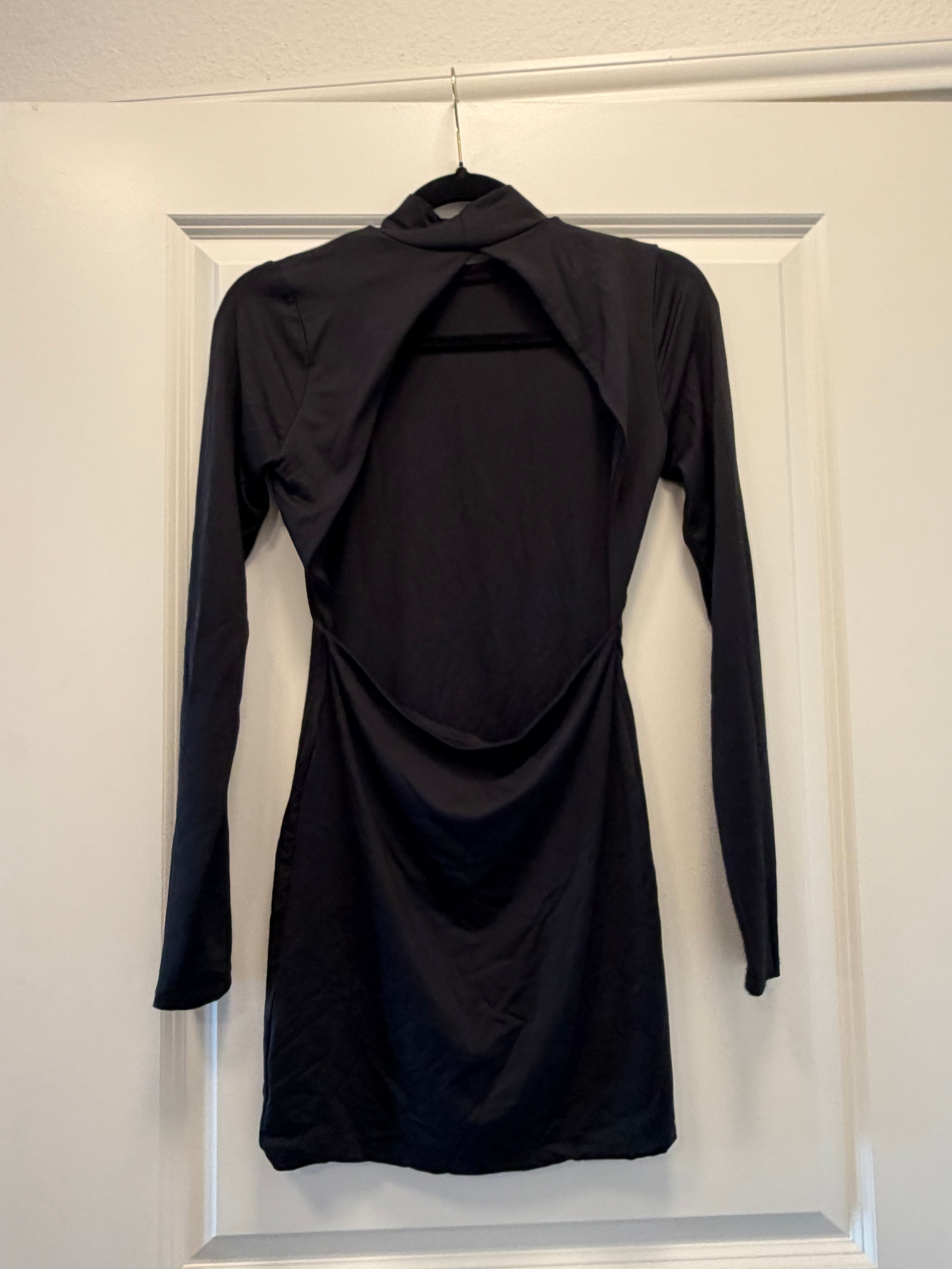 Turtle neck black dress