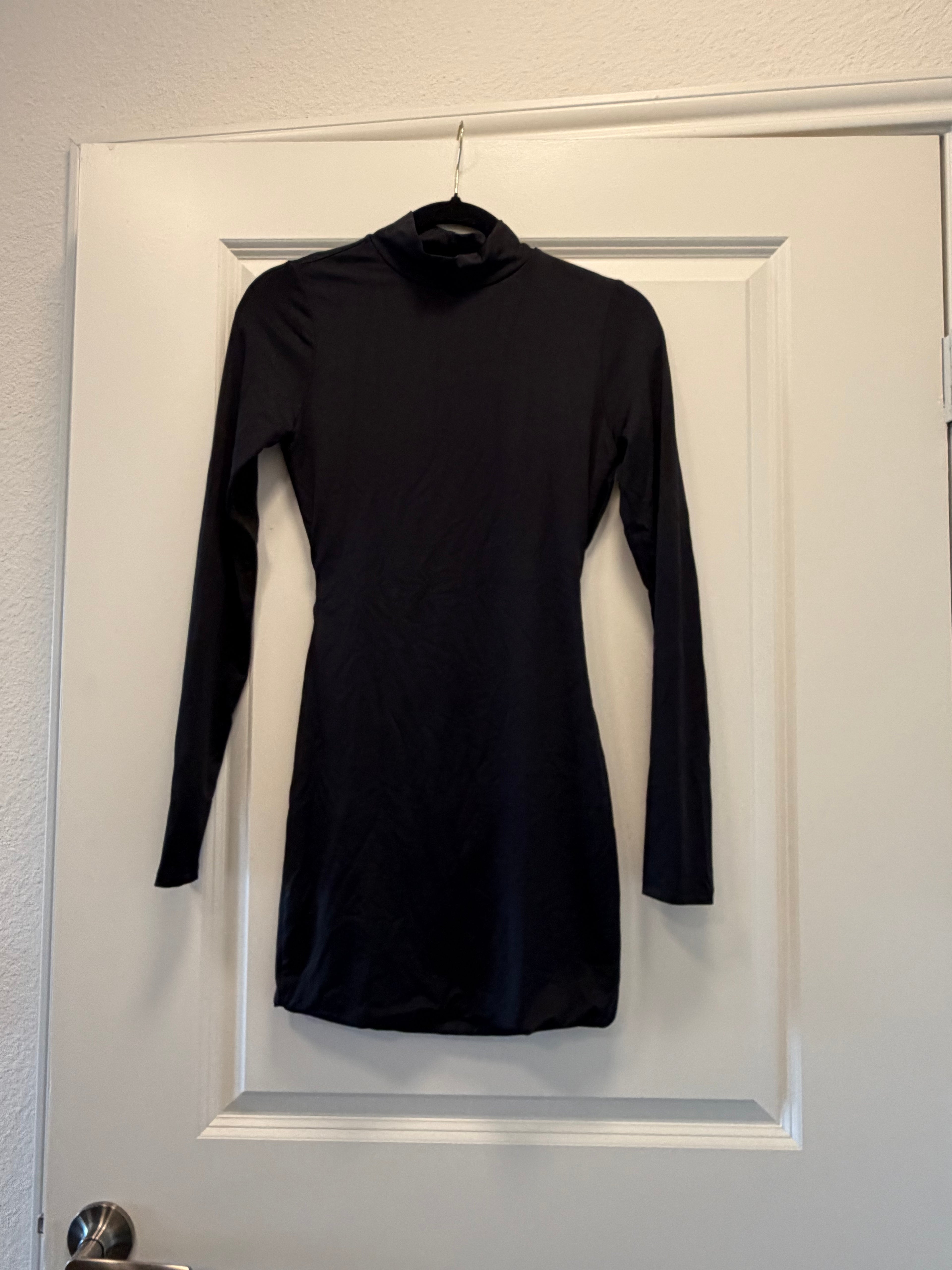 Turtle neck black dress